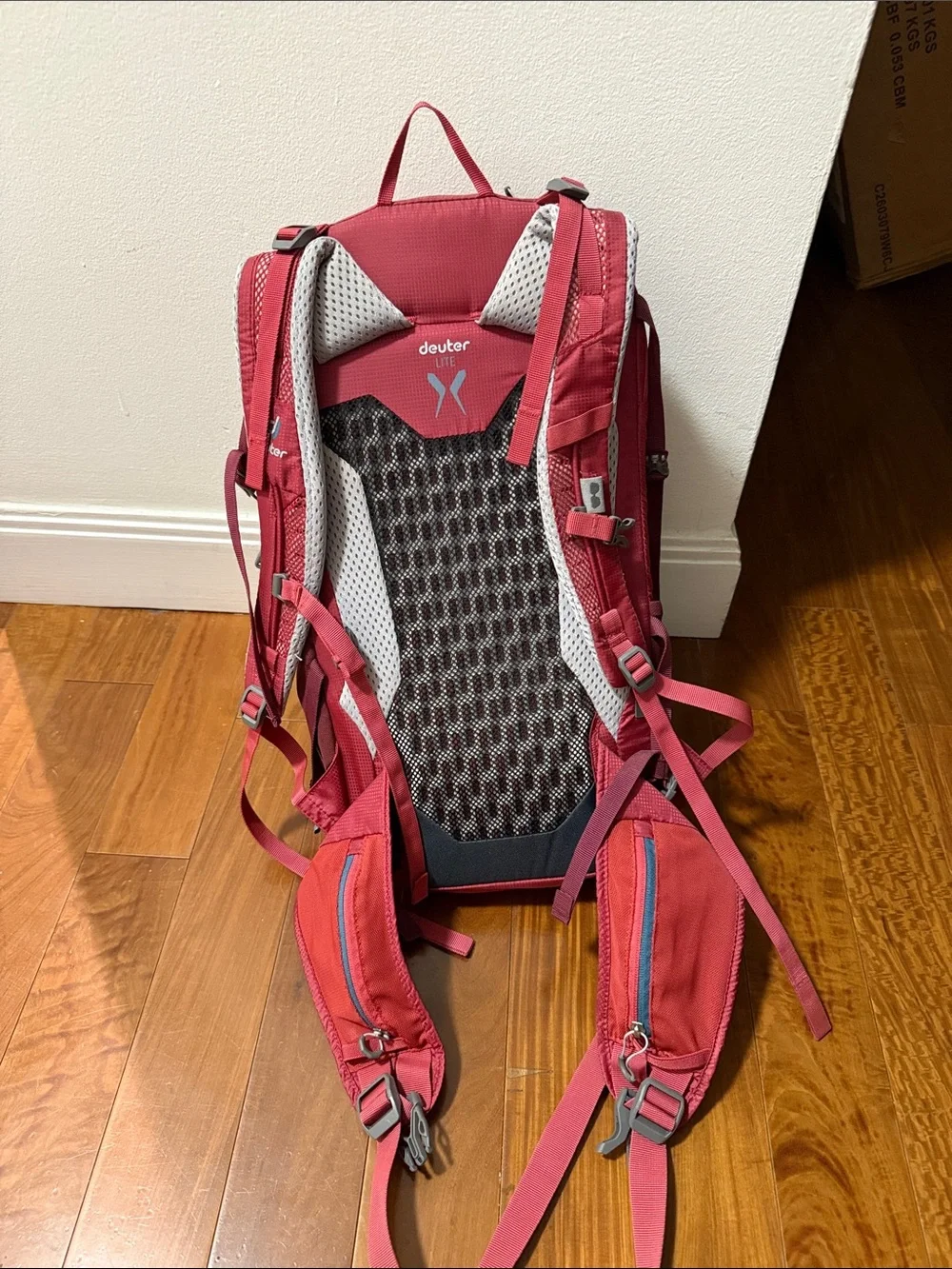 Deuter red hiking backpack - barely used